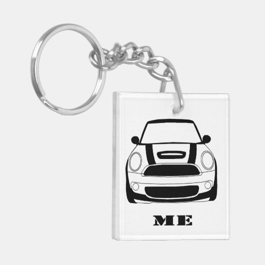 MINI-Sleutelhanger - tweesnijdend vierkant Sleutelhanger (Voorkant Links)