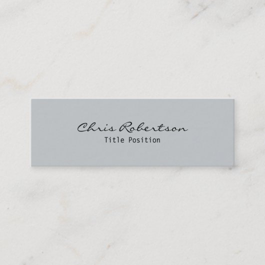 Mini Slim Grey Moderne tendance Carte de visite élégant (Devant)