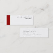 Mini Slim noir blanc rouge rayure Carte de visite chic (Devant / Derrière)