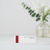 Mini Slim noir blanc rouge rayure Carte de visite chic (Debout devant)