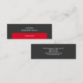 Mini Slim Professional Gris rouge Carte de visite de ba (Devant / Derrière)