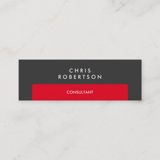 Mini Slim Professional Gris rouge Carte de visite de ba (Devant)