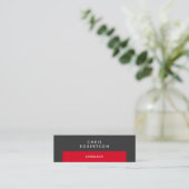 Mini Slim Professional Gris rouge Carte de visite de ba (Debout devant)
