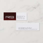 Mini Slim rouge blanc Monogramme Carte de visite de la (Devant / Derrière)