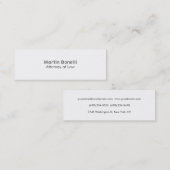 Mini Slim simple avocat blanc Carte de visite (Devant / Derrière)