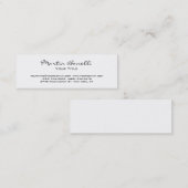 Mini Slim Unique Moderne Blanc Carte de visite tendance (Devant / Derrière)