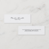 Mini Slim Unique Moderne Blanc Carte de visite tendance (Devant / Derrière)