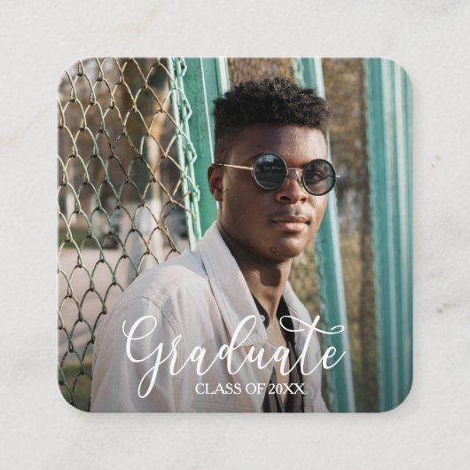 MINI Square Photo Graduation Invitations Informatiekaartje (Voorkant)
