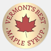 Mini State Name Red Leaf Maple Syrup Promotion Ronde Sticker (Voorkant)