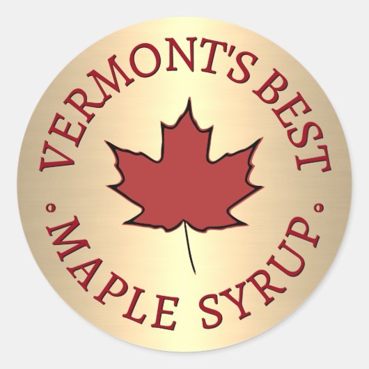 Mini State Name Red Leaf Maple Syrup Promotion Ronde Sticker (Voorkant)