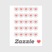Mini Stickers Coeurs Rouges (Feuille)