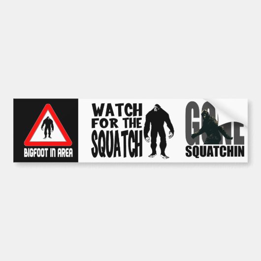 Mini Stickers de pare-chocs 3 en 1! Squatch ou Big (Devant)