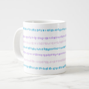Mini Strokes Pattern Turquoise Paarse Roze Extra Grote Beker