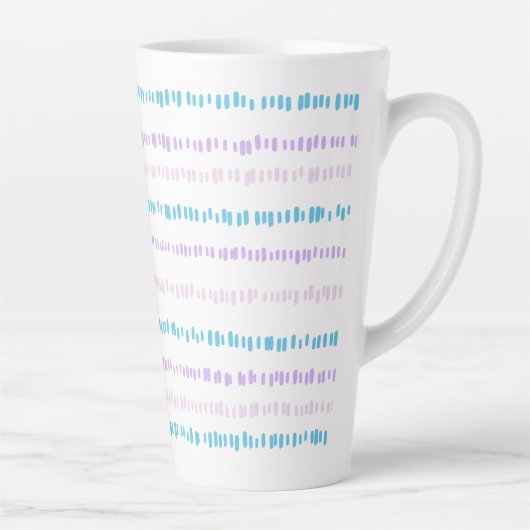 Mini Strokes Pattern Turquoise Paarse Roze Latte Mok (Rechts)