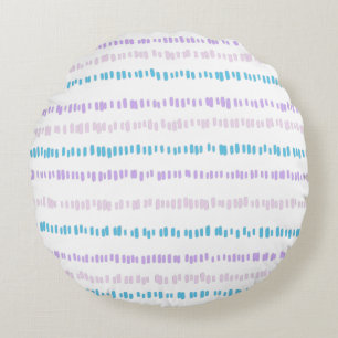 Mini Strokes Pattern Turquoise Paarse Roze Rond Kussen