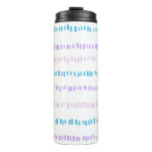 Mini Strokes Pattern Turquoise Paarse Roze Thermosbeker (Voorkant)