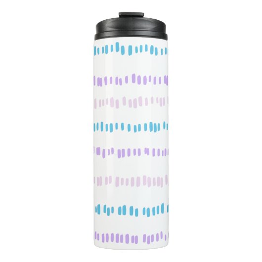 Mini Strokes Pattern Turquoise Paarse Roze Thermosbeker (Voorkant)