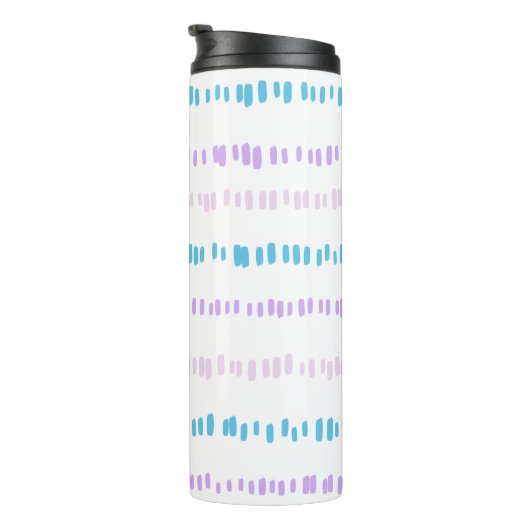 Mini Strokes Pattern Turquoise Paarse Roze Thermosbeker (Geroteerd rechts)