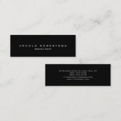 Mini Style Carte de visite professionnel mince en noir  (Devant / Derrière)