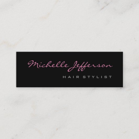 Mini Stylet Cheveux mince Script Carte de visite rose g (Devant)