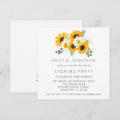 MINI Sunflower Wedding Evening Party Invite Notitiekaartje (Voorkant / Achterkant)