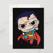 Mini Superman Sketch - vliegen Briefkaart (Voorkant / Achterkant)