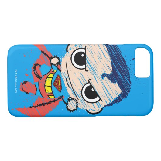 Mini Superman Sketch - vliegen Case-Mate iPhone Case (Achterkant (Horizontaal))