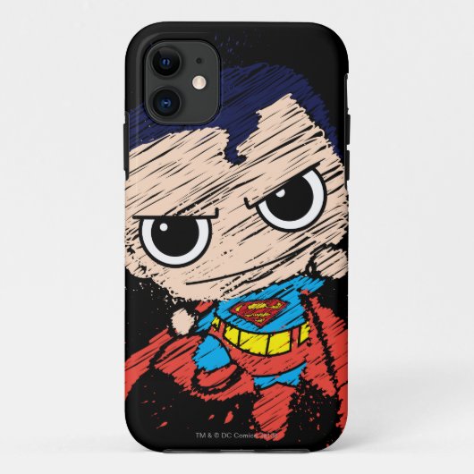 Mini Superman Sketch - vliegen Case-Mate iPhone Case (Achterkant)