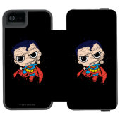 Mini Superman Sketch - vliegen Incipio iPhone Portemonnee Hoesje (Agenda Open)