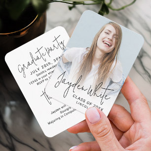 Mini Taille moderne Script photo Invitation de gra