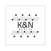 Mini tampon de mariage à logo initial déco cœur (Impression)