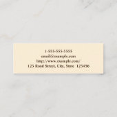 Mini Tan simple et propre/Conseil Brown Carte de visite (Dos)