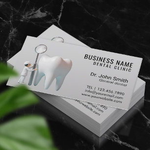 Mini Tandarts & Heldere Tand Plain Dental Office Afsprakenkaartje