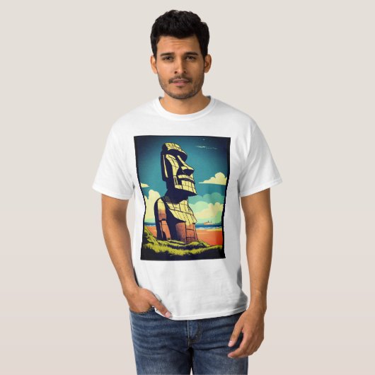Mini-Tee Moai - T-Shirt Rapa Nui Design (Devant entier)