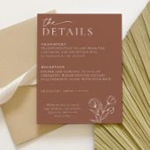 Mini Terracotta Détails du Mariage Carte PEYTON