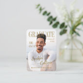 Mini Timeless Magazine Cover Photo Grad invitation (Debout devant)