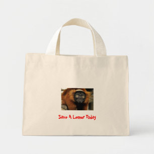 Mini Tote Bag 080725-rouge-rouffed-02, Sauvez un lémur aujourd'