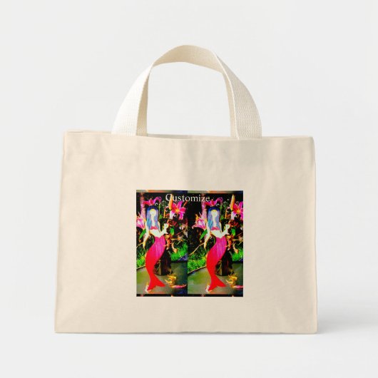 Mini Tote Bag 3 sirènes rouges faisant la fête (Devant)