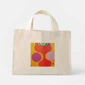 Mini Tote Bag Abstract Orange & Yellow Fashionista Tiny Tote (Dos)