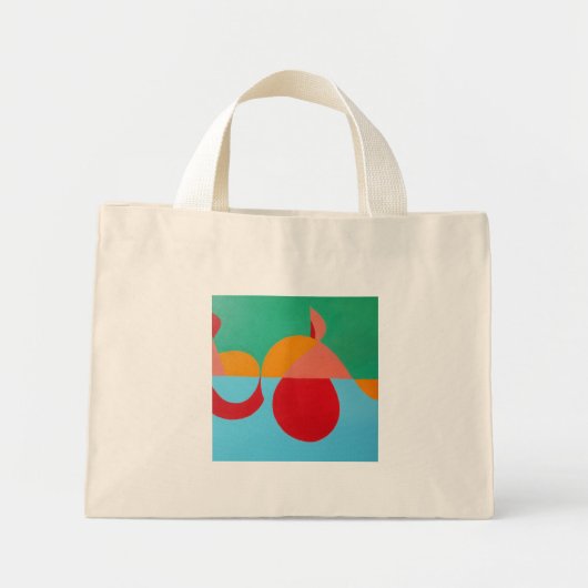 Mini Tote Bag Abstract Treble Clef Tiny Tote (Devant)