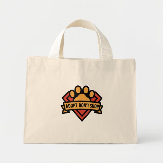Mini Tote Bag Adopter ne pas faire de shopping (Devant)