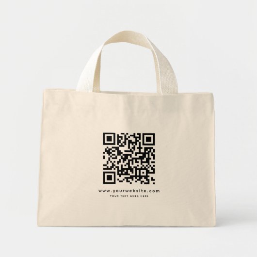 Mini Tote Bag Adresse de votre site Web de code QR Télécharger l (Devant)