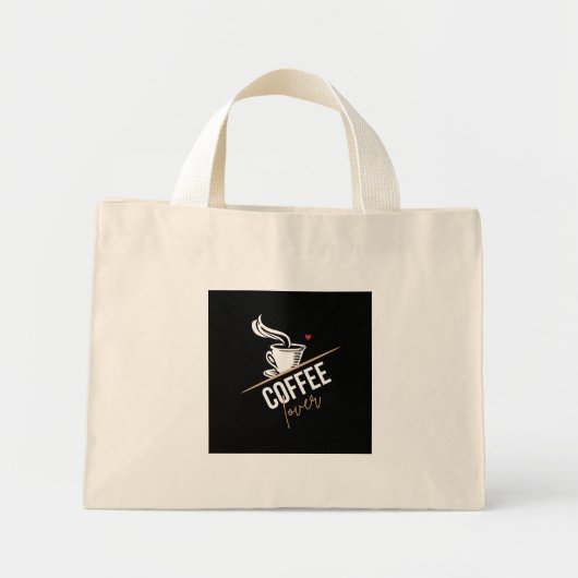 Mini Tote Bag Amateurs de café Café Mug (Devant)