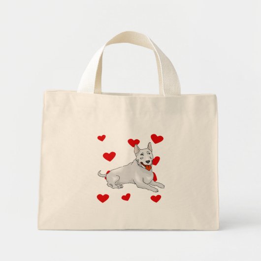 Mini Tote Bag Amour de Bull Terrier (Devant)