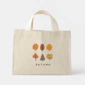 Mini Tote Bag Arbres d'automne minimalistes (Dos)