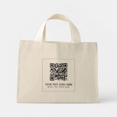 Mini Tote Bag Avant et arrière Imprimer le code QR Téléchargez v (Dos)
