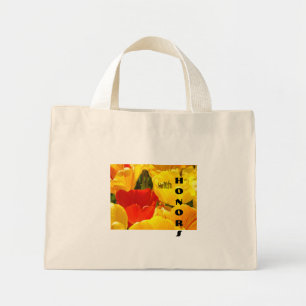 Mini Tote Bag avec des cadeaux HONORÉS Diplômés Fleurs de Tulipe