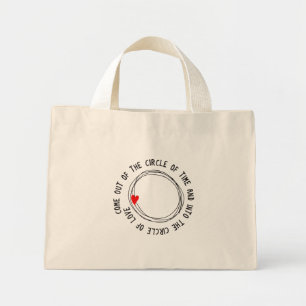 Mini Tote Bag Beau Texte Dans Le Cercle De L'Amour