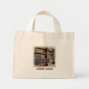 Mini Tote Bag Bibliothèque médiévale et livres de l'Antiquité