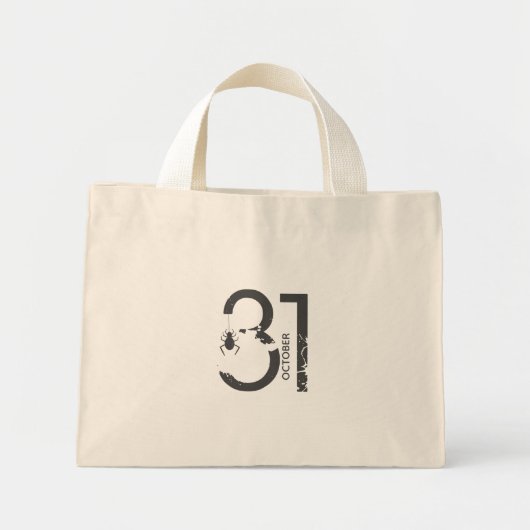 Mini Tote Bag Black Spider Halloween 31 octobre (Devant)